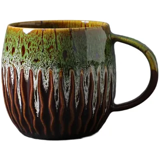 Buhdjfnke Teetasse - Große Kaffeetasse - Mikrowellen- und Spülmaschinenfest - Handgefertigter Look - Keramiktasse A