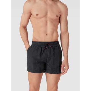 Badehose mit Label-Patch Modell 'DOMINICA', Black, S