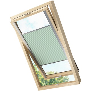 Dachfensterplissee Faltrollo Thermo verdunkelnd passend für Fakro 78x118  Hellgrün