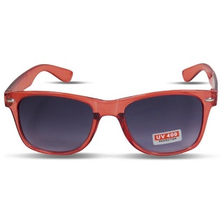 Sonia Originelli Sonnenbrille Sonnenbrille Einfarbig Transparent Partybrille Spaß Fasching Onesize rot