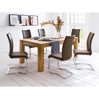 Livetastic Schwingstuhl, Braun, Edelstahl, Metall, Kunststoff, Füllung: Schaumstoff, Flachrohr, 43x103x52 cm, Esszimmer, Stühle, Esszimmerstühle, Schwingstühle