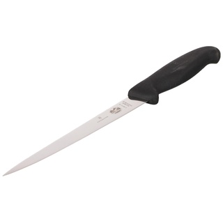 Victorinox, coltello per sfilettare il pesce Fibrox, lama flessibile da 18 cm in acciaio inox, manico antiscivolo, nero