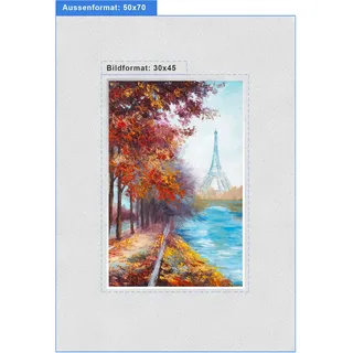 Nielsen Fertig-Passepartout - 2,6 mm Stärke Weiß / 50 x 70 / 30 x 45