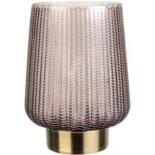 Pauleen 48137 Fancy Glamour mobile Tischleuchte Glas Tischlampe Timerfunktion 6H Batterie Glaslampe ohne Kabel Taupe Glas/Metall