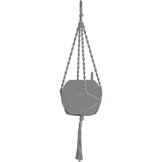 Lechuza® Hängeampel Makramee Cotton Boho 90 Grau 22 cm x 14 cm