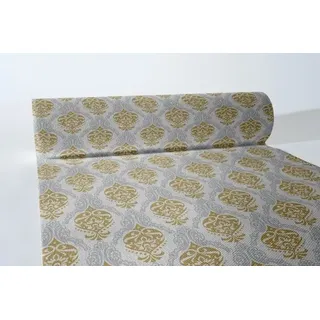 MANK Tischläufer Airlaid Doris in Gold-Silber, 40 cm x 24 m, 1 Stück - Ornamente Tischtuch Tischwäsche