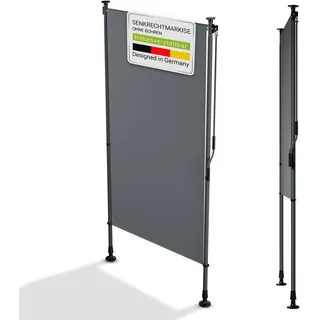 Juskys Aluminium Seitenmarkise 100 x 310 cm Grau