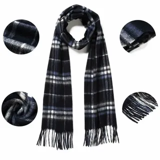 i + k Wollschal Hochwertiges Merino-Wollschal-Tuch, Unisex, In edler Geschenkbox, (Geschenk-Set, 1x Schal, 1x Geschenkverpackung), Weich, warm und vielseitig für jeden Anlass, in Geschenkbox. schwarz
