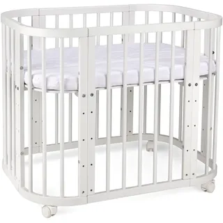 Waldin Babybett 5in1 Weiß 70 x 140 cm