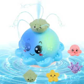 Badewannenspielzeug Baby Badespielzeug, Wasserspielzeug Kinder mit Licht Oktopus Badewanne Spielzeug ,Automatisches Sensor Wassersprühspielzeug mit Licht,Spray Baden Spielzeug für Baby ab 1 Jahr