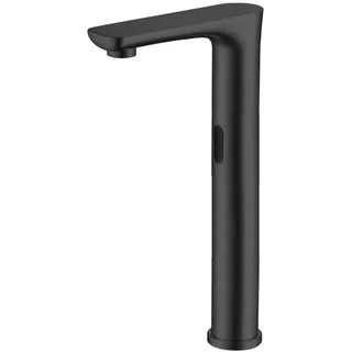XJTNLB Waschtischarmatur Sensor Schwarz Automatischer Wasserhahn Bad Hoch Edelstahl Waschbecken Armaturen Infrarot Warm Kalt