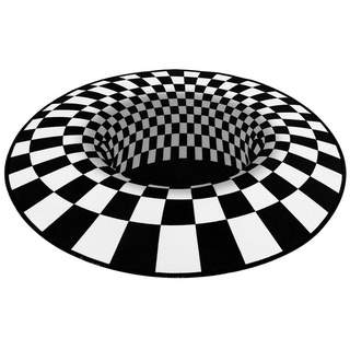 Teppich 3D-Stereo-Illusion-Vortex-Teppich, Durchmesser 120 cm, TWSOUL