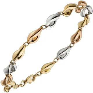 Goldarmband JOBO Armbänder Gr. Gelbgold 585-Roségold 585-Weißgold 585, gelb (gelbgold 585) Damen Armbänder Gold