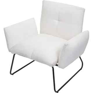 MCW Lounge-Sessel MCW-K34 Bouclé 80 x 80 x 80 cm Weiß mit Relax-Funktion