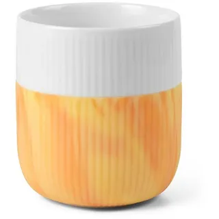 ROYAL COPENHAGEN Becher Becher 0,35 l Contrast Gerippt Fiery Yellow, Hartporzellan und Silikon