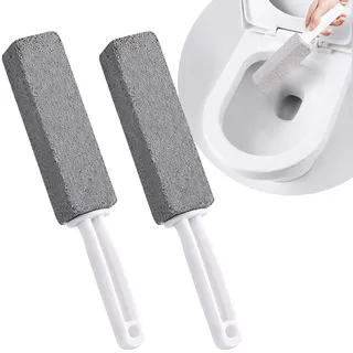 Hotype WC Toilette Bimsstein Reinigungsstein mit Griff 2 Stück, Bimsstein Toilettenreiniger, Bimssteine für die Fußpflege, WC Zubehör Bürste für Toilette/Küche/Bad/Grill/Pool/Haushalt Reinigung