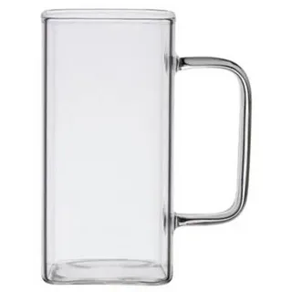 Zoha Latte-Macchiato-Glas Square 2er Set Henkelglas Cocktail 350 ml Heißgetränke Kaffeeglas, Hitzebeständig