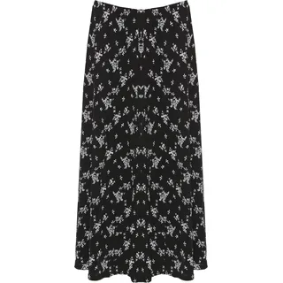 WearAll Damenrock in Übergröße mit Blumenmuster, elastischer Taille und Midi-Länge von 30–66 cm, 50/52/Große Größen - 50-52