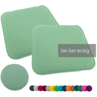 heimtexland Sitzkissen Filz Sitzauflage Stuhlkissen Bankkissen abwaschbar, Filzkissen eckig & rund I Indoor Outdoor I bequem & robust grün Eckig | 35 cm x 35 cm
