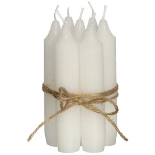 Annastore Spitzkerze 7-tlg. Set Kerzen H 11 cm - Stabkerzen für Flaschen und Vasen weiß
