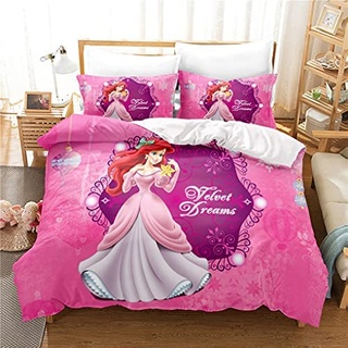 Goplnma- Bettwäsche Ariel, Bettbezug Arielle Die Kleine Meerjungfrau, Mermaid, Mit Kissenbezug Ariel,Mehrfarbig (135×200cm,5)