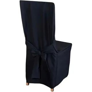 HOME DEKO Stuhlhussen mit Schleife, Universal-Sitzbezüge zum Schonen von Stühlen für Wohnzimmer, Esszimmer oder Küche, Perfekt für Anlässe Aller Art, Schwarz, 4 Stück