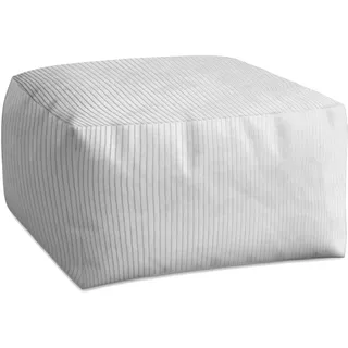 DreamRoots Pouf Hocker Fußhocker Cord, Cube 70x70x40cm, Storm Gray