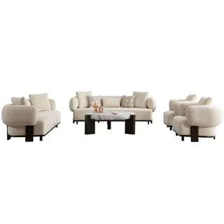 aea Couch 3-1 Garnitur Beige 3-Sitzer Beige