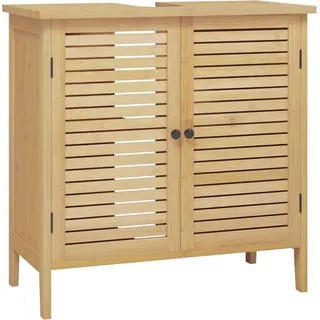 EUGAD Waschbeckenunterschrank (1-St) mit 2 Türen 60x30x60cm Bambus