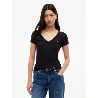 Tommy Hilfiger Slim Essential Rib Kurzarm-T-Shirt Black M