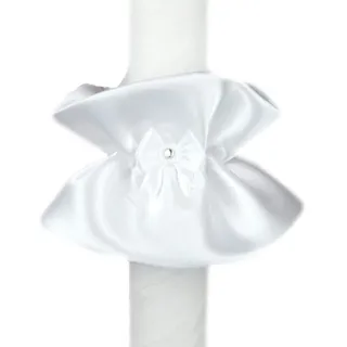 Celebration Kerze Tropfschutz weiß Satin KS-020 - Blumig, Ornate, Geblümt, Röhre, Dekokerze
