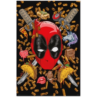 Grupo Erik Poster Marvel Deadpool - Bullets and Chimichangas Wanddeko 61 x 91,5 cm