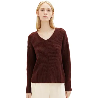 Tom Tailor Damen 1042956 RIPP Strickpullover mit V-Ausschnitt - 50