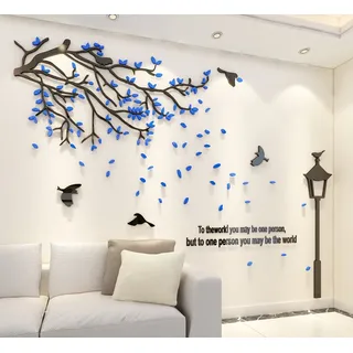 3D Wandtattoo Baum DIY Wandaufkleber Sticker Groß Baum der Straßenlaterne Wandsticker für Wohnzimmer Schlafzimmer Kinderzimmer Wanddeko Dekoration
