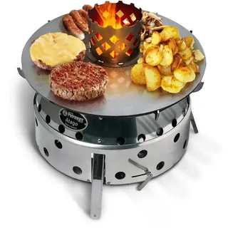 Terma Feuerplatte/Grillplatte Komplettset geeigent für Petromax Atago & BBQ-Toro DOKING Made in Germany, plancha Platte, feuerplatte Grill, feuerschale mit grillplatte,