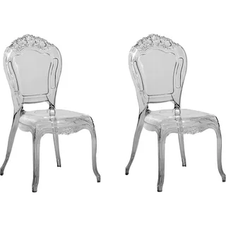 Beliani Esszimmerstuhl Kunststoff Schwarz/transparent 2er Set