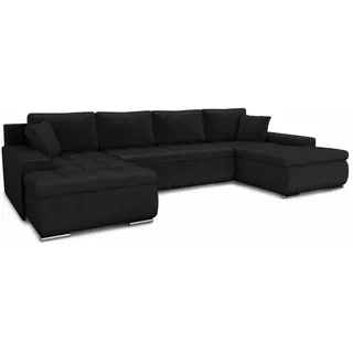 Sofnet Wohnlandschaft 7-Sitzer Textil U-Form Schwarz