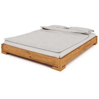 byoak Bett VENTO-E 140 x 220 aus Massivholz, ohne Kopfteil, Naturgeölt