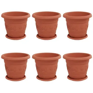 vidaXL Blumentöpfe 6 Komplettset Ø 26 x 21,5 cm Ziegelrot