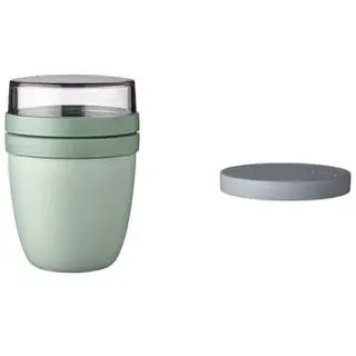 Mepal | Lunchpot Switch Ellipse | wandelbarer Snack- und Müslibecher | gefrier- und mikrowellengeeignet | spülmaschinenfest | Nordic Sage