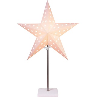 STAR TRADING LED Dekolicht Leo, Star Trading Tischlampe Weihnachtsstern Leo von Star Trading, 3D Papie silberfarben