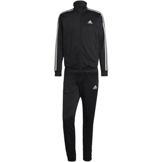adidas BASIC 3-STREIFEN TRICOT Trainingsanzug Herren in black, Größe M - schwarz