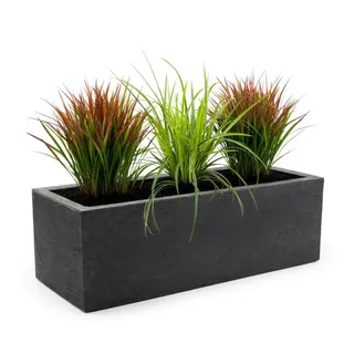 Pflanzwerk® Pflanzkübel Premium Kunststoff Blumenkübel Frostsicher mit Lotus-Effekt - GARANTIE, 2. Jahre Garantie - Frostsicher - Wurzelschutz - Nachhaltig - Eckig - 80 cm x 27 cm x 30 cm