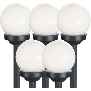 Expo Börse Kugelleuchte Kunststoff H 38 cm 5er Set weiß