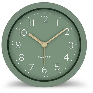 Wecker lautlos ohne Ticken 12 cm analog batteriebetrieben grün modern