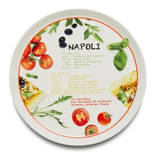 KHG Pizzateller, groß mit 30 cm in Napoli Print, Durchmesser, für Zuhause