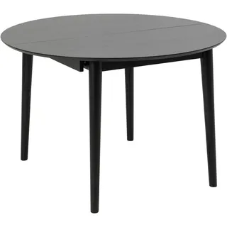Mid.you Esstisch, Schwarz, Holz, Holzwerkstoff, Eiche,Kautschukholz, furniert,massiv, rund, rund, 115x75x115-154 cm, ausziehbar, Esszimmer, Tische, Esstische, Esstische ausziehbar