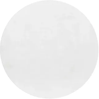 Ayyildiz Pouffy Hochflorteppich Ø 120 cm Weiß