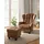 Microfaser 92 x 93 x 103 cm braun inkl. Hocker