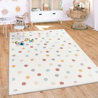 KADIMA DESIGN Punkte Kinderteppich 140 x 200 cm Mehrfarbig